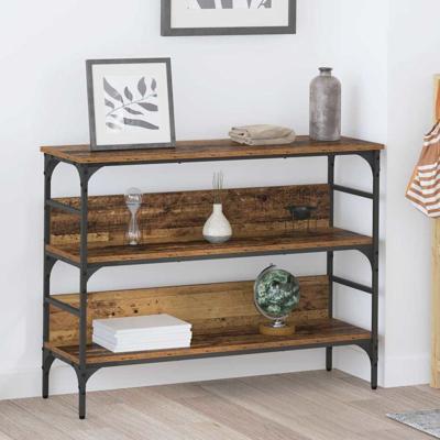 Wandtafel met plank Oud hout 100 x 32 x 75 cm Bewerkt hout