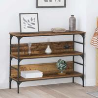 Wandtafel met plank Oud hout 100 x 32 x 75 cm Bewerkt hout