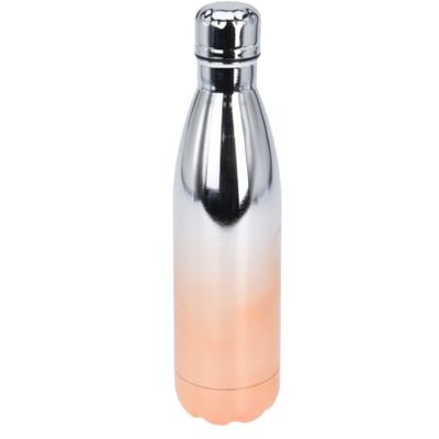 RVS thermosfles / isoleerfles voor onderweg 500 ml metallic oranje/roze