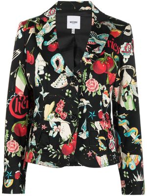 Moschino Pre-Owned blazer à imprimé graphique - Noir