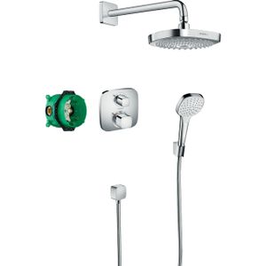 Hansgrohe Croma select e showerset compleet met ecostat e thermostaat chroom 27294000