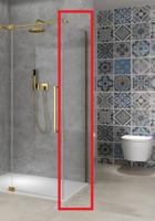 Vaste Wand Van Rijn Products ST08 100x200 cm 8 mm Helder Glas met Muurprofiel Mat Messing tbv Hoekcabine Vaste Wand Van Rijn Products ST08 100x200 cm 8 mm Helder Glas met Muurprofiel Mat Messing tbv Hoekcabine