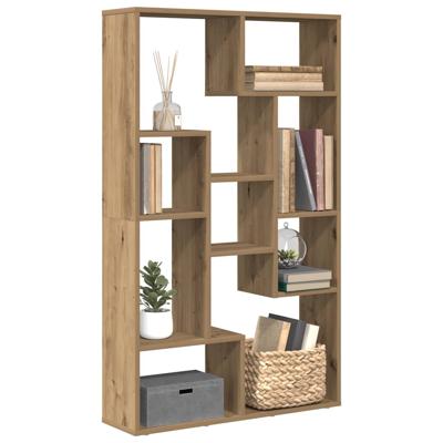 Boekenkast 72x20x120 cm bewerkt hout artisanaal eikenkleurig