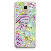 Tropical Palms Blue: Samsung Galaxy J6 (2018) Transparant Hoesje