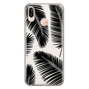 Huawei P20 Lite siliconen telefoonhoesje - Palm leaves silhouette