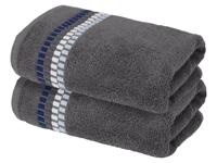 LIVARNO Set van 2 handdoeken 50 x 100 cm (Grijs)