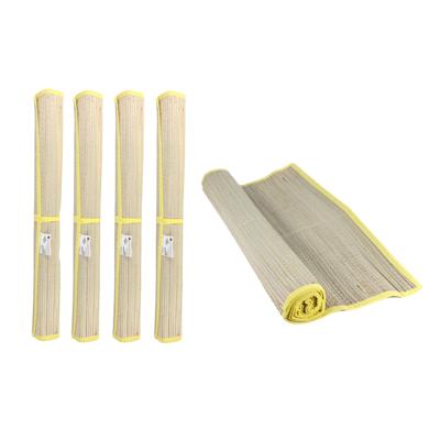 Strandmat - 4x - riet - geel - 60 x 180 cm - zonmat / buitenmat