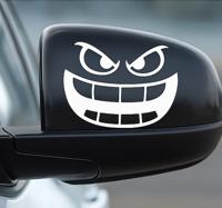 Autosticker monsterface voor achteruitkijkspiegel