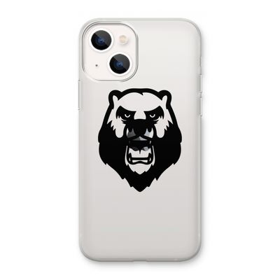 Angry Bear (black): iPhone 13 mini Transparant Hoesje