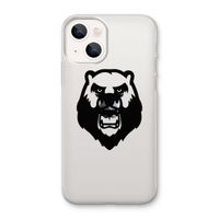 Angry Bear (black): iPhone 13 mini Transparant Hoesje