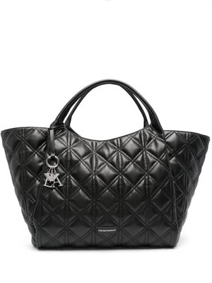 Emporio Armani sac à main oversize à design matelassé - Noir