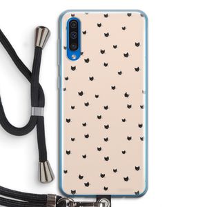 Kleine kattenkopjes: Samsung Galaxy A50 Transparant Hoesje met koord