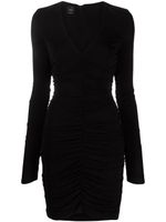 PINKO robe courte froncée à col v - Noir