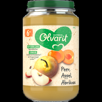 Olvarit Peer Appel Abrikoos 6+ Maanden 200 g bij Jumbo