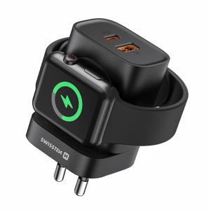 Swissten Apple Watch USB Oplader - 22.5W - Zwart