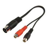 Valueline CABLE-301 audio kabel 0,2 m 5-pin DIN 2 x RCA Zwart - thumbnail