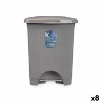 Pedaalemmer Grijs Plastic 10 L (8 Stuks)