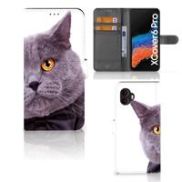 Samsung Galaxy Xcover 6 Pro | Telefoonhoesje | Met pasjeshouder | Kat