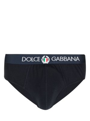 Dolce & Gabbana slip à bande logo - Bleu
