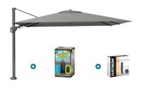Platinum Challenger zweefparasol Premium T2 2,6x3,5 m - Manhattan grey + ingraafvoet en hoes Platinum Challenger zweefparasol Premium T2 2,6x3,5 m - Manhattan grey + ingraafvoet en hoes