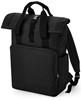 Atlantis BG118L Recycled Twin Handle Roll-Top Laptop Backpack - Black - 30 x 44 x 14 cm