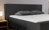 OP=OP Hoofdbord Bombeer 160 x 200 Zwart/Antraciet OP=OP Hoofdbord Bombeer 160 x 200 Zwart/Antraciet