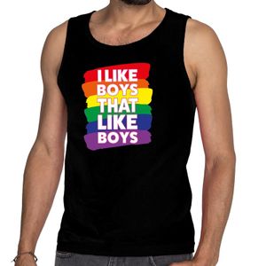 I like boys that like boys gay pride tanktop heren