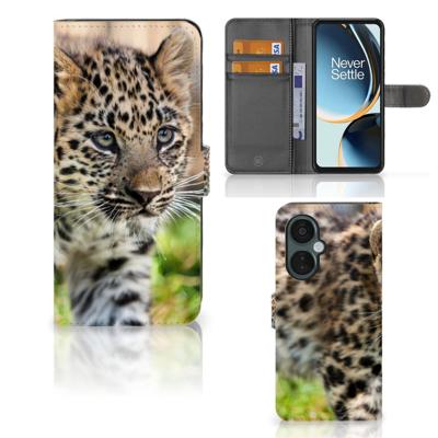 OnePlus Nord CE 3 Lite | Telefoonhoesje | Met pasjeshouder | Baby Luipaard