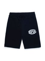 Diesel Kids short de sport à logo imprimé - Noir