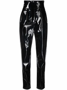 Philipp Plein pantalon en latex à taille haute - Noir