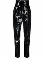 Philipp Plein pantalon en latex à taille haute - Noir - thumbnail