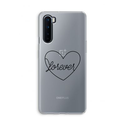 Forever heart black: OnePlus Nord Transparant Hoesje