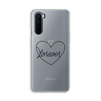 Forever heart black: OnePlus Nord Transparant Hoesje