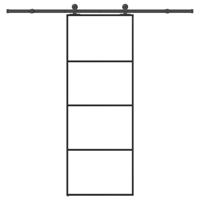 Schuifdeur met beslag 76x205 cm ESG-glas en aluminium