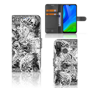 Telefoonhoesje met Naam Huawei P Smart 2020 Skulls Angel