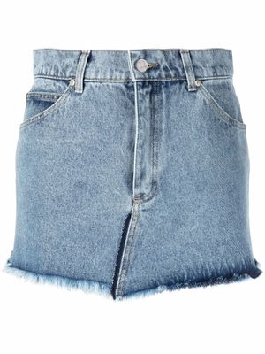 Natasha Zinko jupe en jean à effet délavé - Bleu