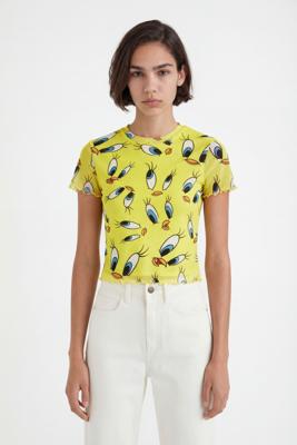 Slim fit T-shirt van tule - YELLOW - L Slim fit T-shirt van tule - YELLOW - L