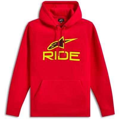 ALPINESTARS Ride Hoodie V3, T-shirts en sweaters voor de motorrijder, Rood-Hi Vis Geel-Zwart