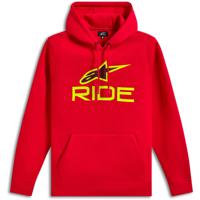 ALPINESTARS Ride Hoodie V3, T-shirts en sweaters voor de motorrijder, Rood-Hi Vis Geel-Zwart