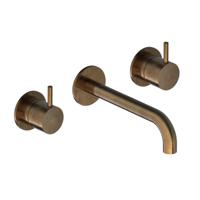 Hotbath Cobber - Wastafelmengkraan - zonder Waste - Laag - Bruin - Inbouw - Messing - V03