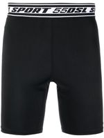 Diesel short de cyclisme à bande logo - Noir