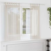 Gordijnen voile met Tab Top 2 st crmekleurig