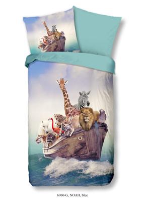 Good Morning Kinderdekbedovertrek "dieren" - Blauw - (135x200 cm) - Katoen Good Morning Kinderdekbedovertrek "dieren" - Blauw - (135x200 cm) - Katoen