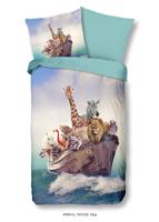 Good Morning Kinderdekbedovertrek "dieren" - Blauw - (135x200 cm) - Katoen