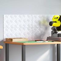 VidaXL Trap tread rechthoekig 4 pcs zilver 50 x 20 cm aluminium