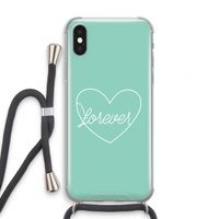 Forever heart pastel: iPhone X Transparant Hoesje met koord