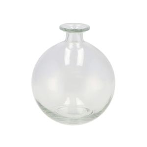 Bloemenvaas rond model - helder gekleurd glas - transparant - D13 x H15 cm