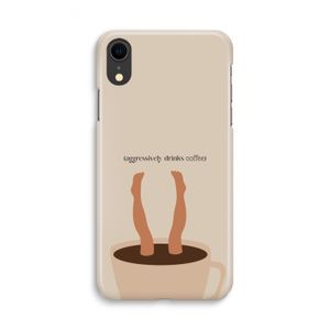 Aggressively drinks coffee: iPhone XR Volledig Geprint Hoesje