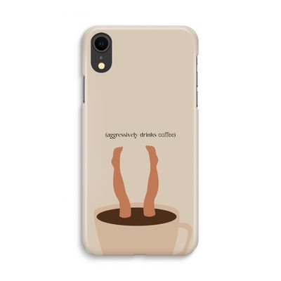 Aggressively drinks coffee: iPhone XR Volledig Geprint Hoesje