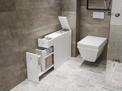 Toiletkast CARENCE 2 lades wit